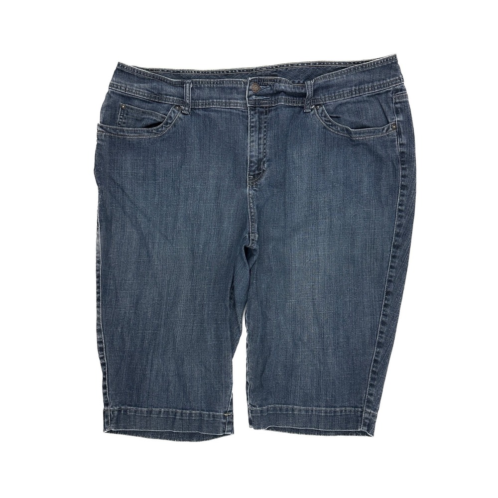 ANA A New Approach Denim Crop Pants Womens 22W Dark‎ Wash Stretch Capris 21354